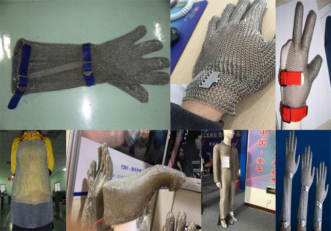 De Handschoenen van het het Netwerkroestvrije staal van de veiligheidsdraad voor Beschermingsindustrie, Vijf/Drie Vinger Type